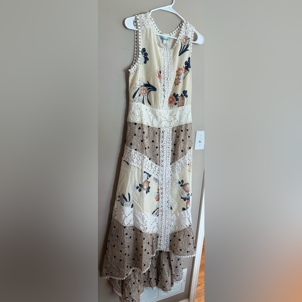 NWT Anthropologie LIEFNOTES Floral Sleeveless Handkerchief Hem Dress  Size 10